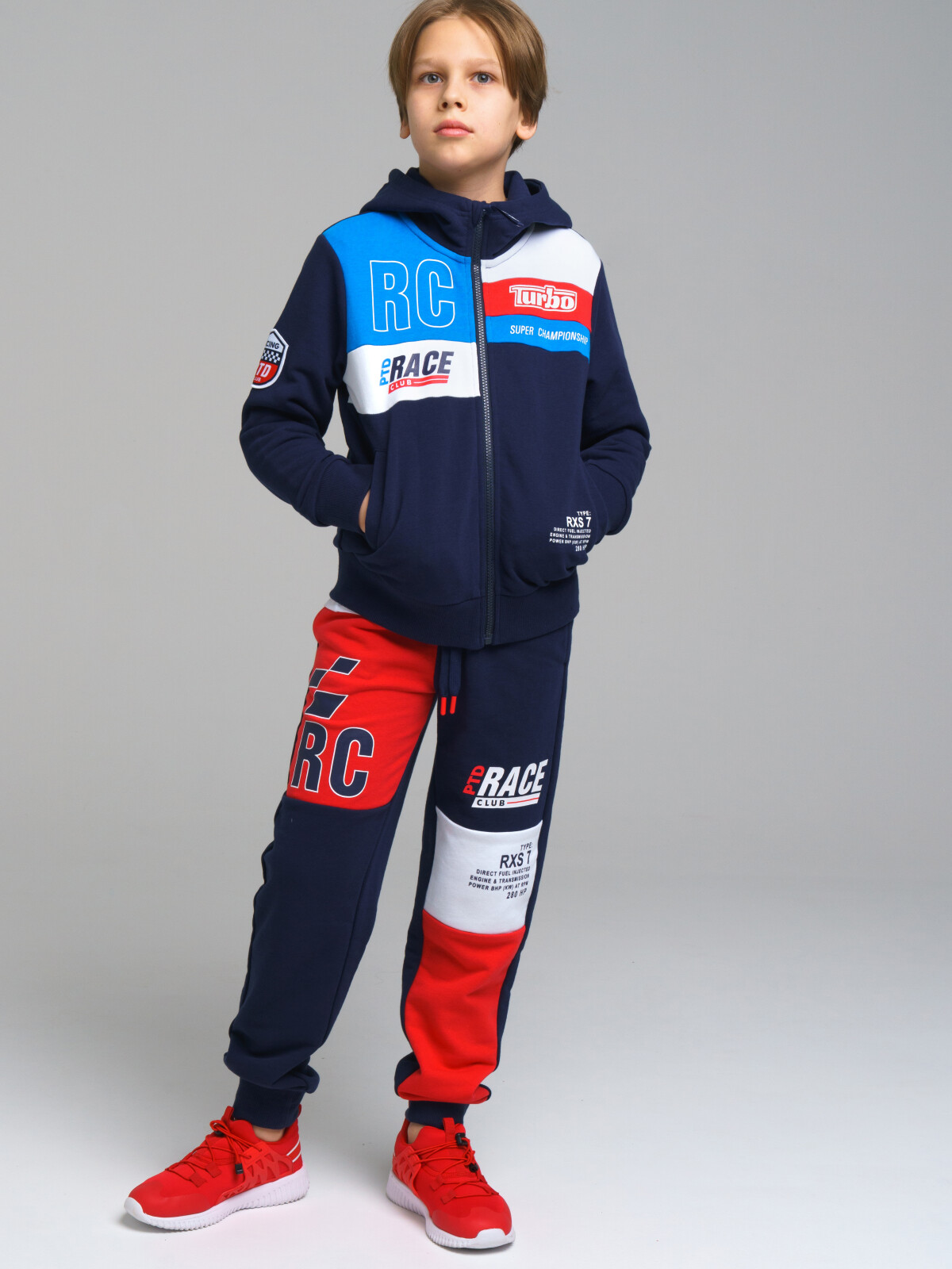 

Брюки детские PlayToday 12311018, цвет тёмно-синий, красный, белый, размер 152, 12311018