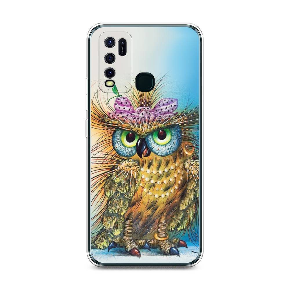 

Чехол на Vivo Y30 "Модная сова", Коричневый;голубой, 262650-1