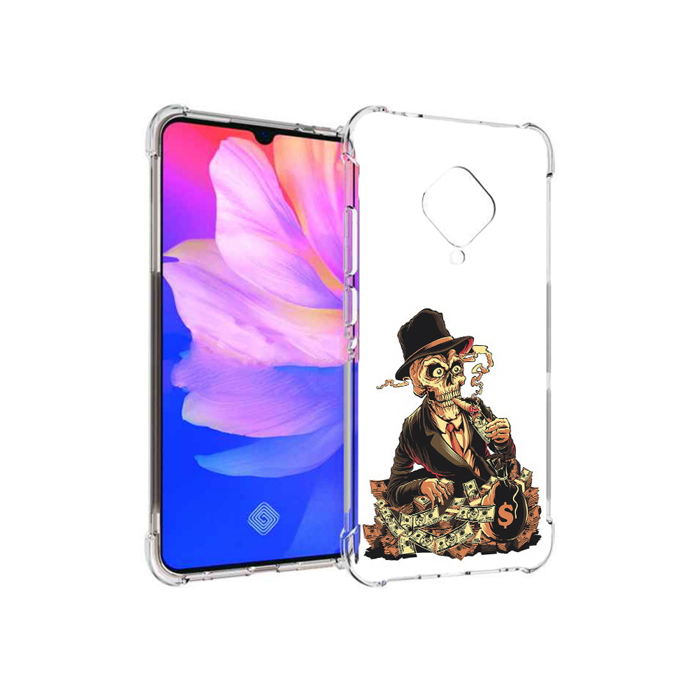 

Чехол MyPads Tocco для Vivo V17 нарисованный череп с сигаретой (PT147343.378.515), Прозрачный, Tocco
