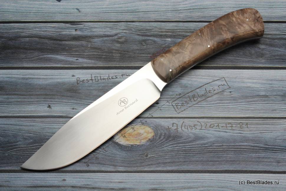 

Arno Bernard нож с фиксированным клинком Elephant Spalted Maple