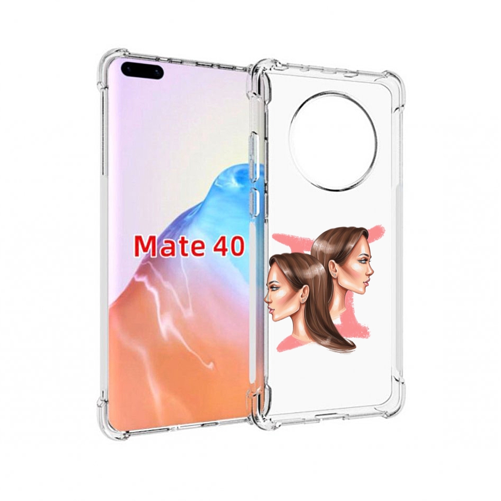 

Чехол MyPads Tocco для Huawei Mate 40 Девушка-Близнецы женский, Прозрачный, Tocco