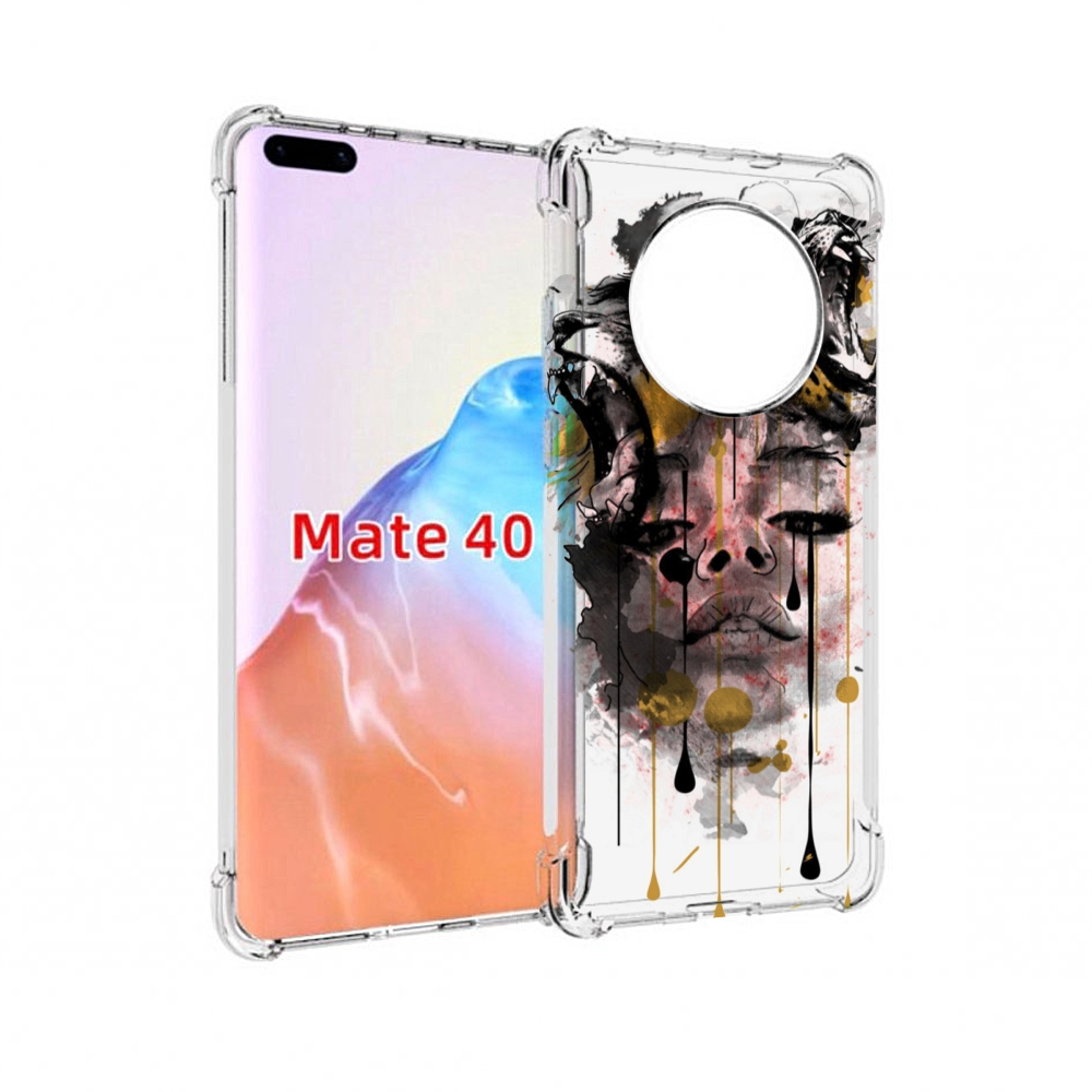 

Чехол MyPads Tocco для Huawei Mate 40 Девушка гепард женский, Прозрачный, Tocco