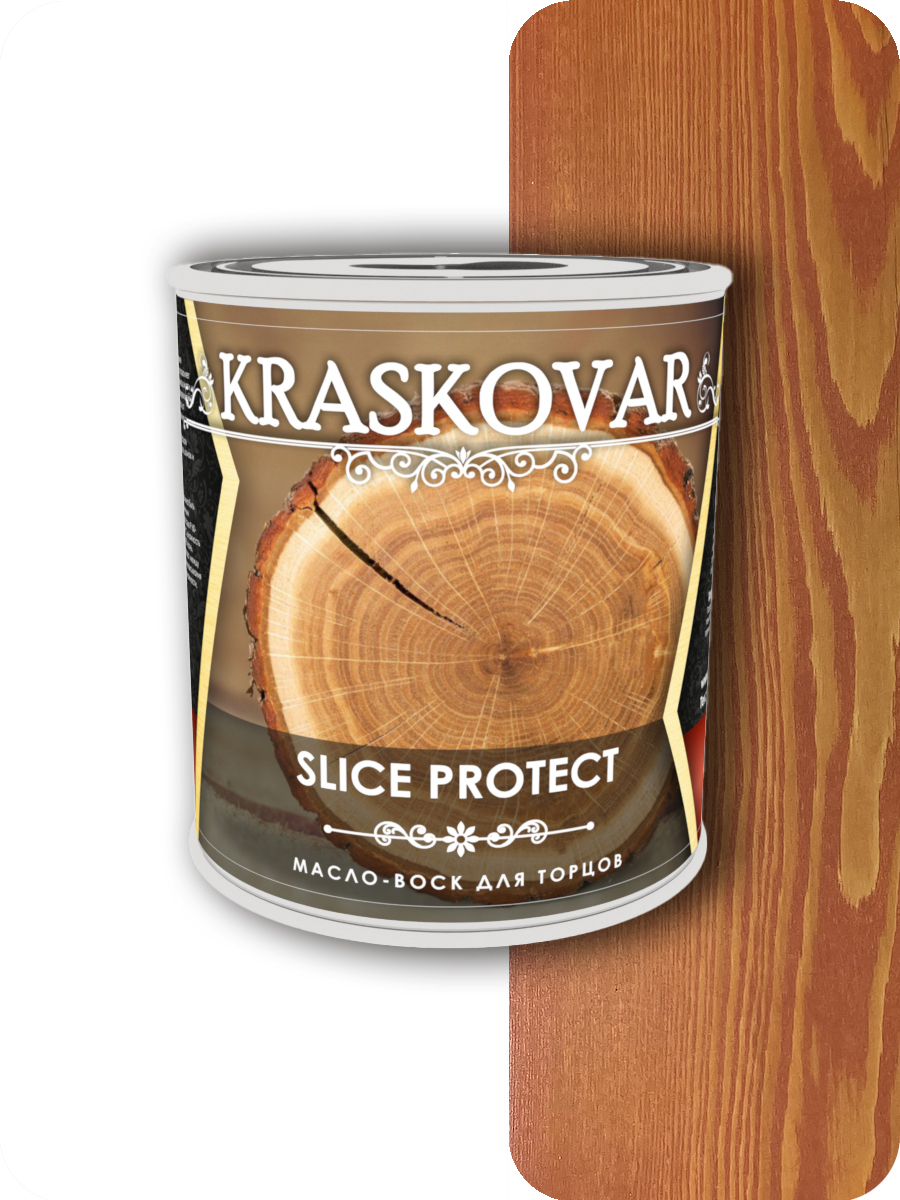 фото Масло для защиты торцов kraskovar slice protect махагон 0,75л