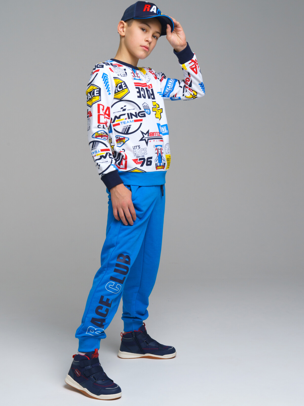 

Брюки детские PlayToday 12311017, цвет голубой, размер 128, 12311017