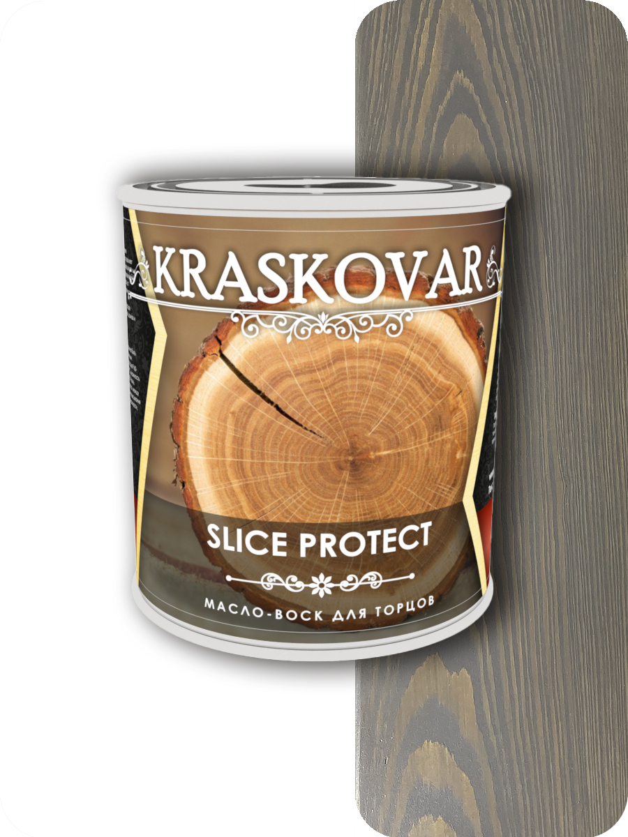 фото Масло для защиты торцов kraskovar slice protect графит 0,75л