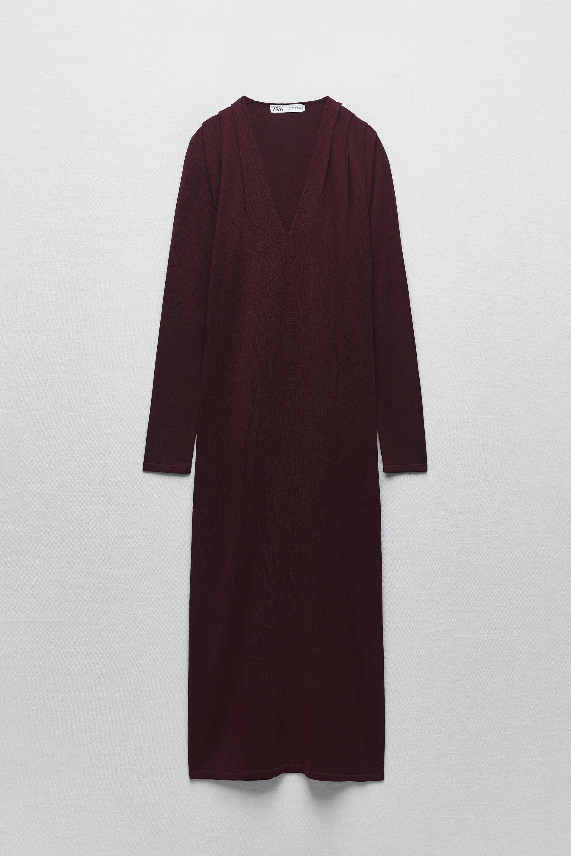 

Платье женское ZARA 04978100 бордовое S (доставка из-за рубежа), 04978100