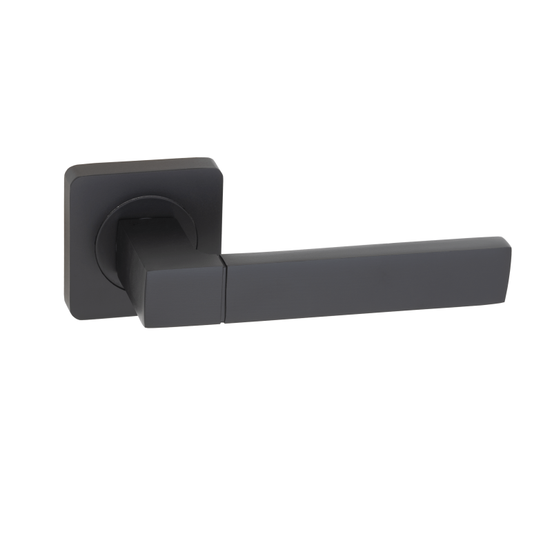 Ручка дверная на квадратном основании VETTORE R06.081 MBP (Черный матовый)