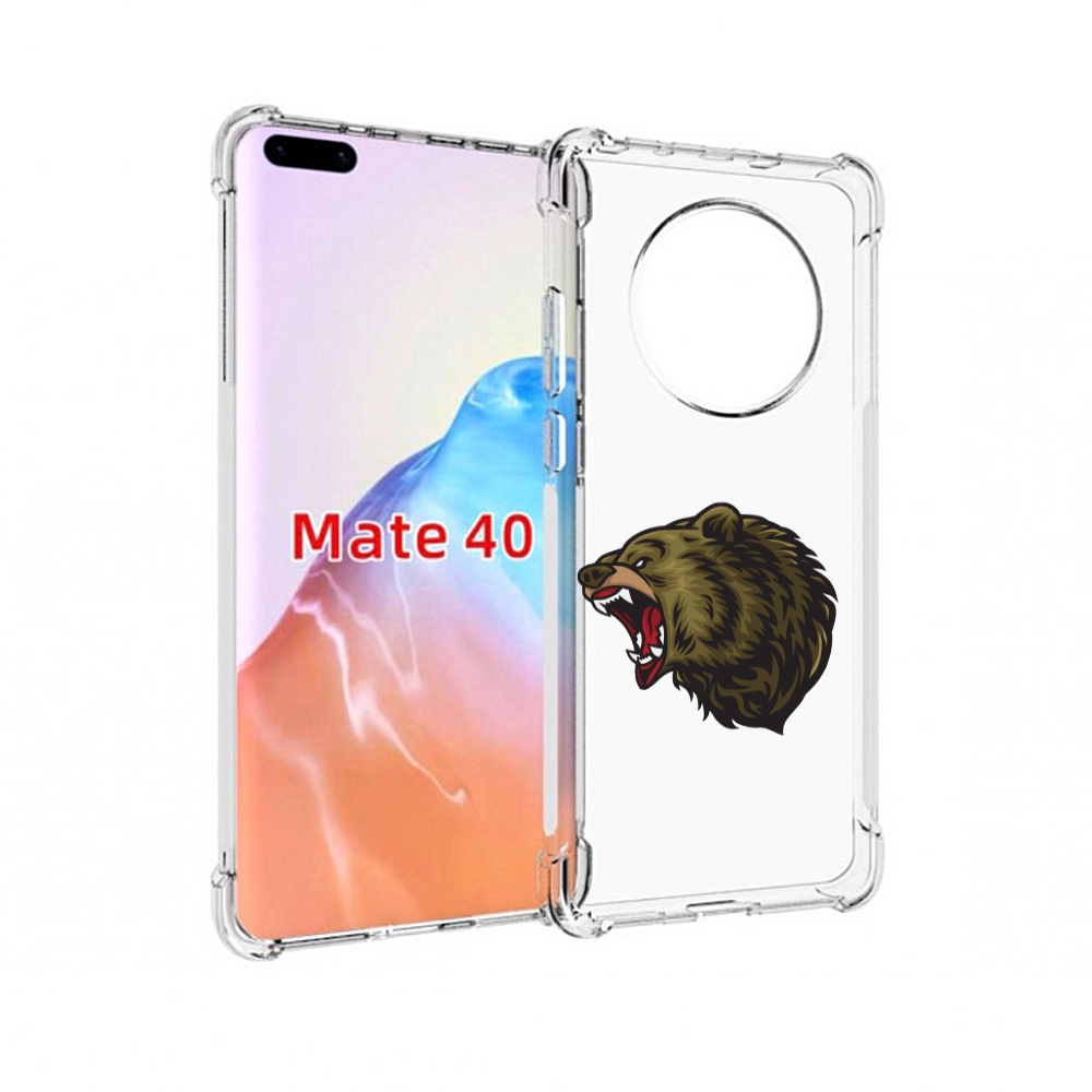 

Чехол MyPads Tocco для Huawei Mate 40 Голова-медведь, Прозрачный, Tocco