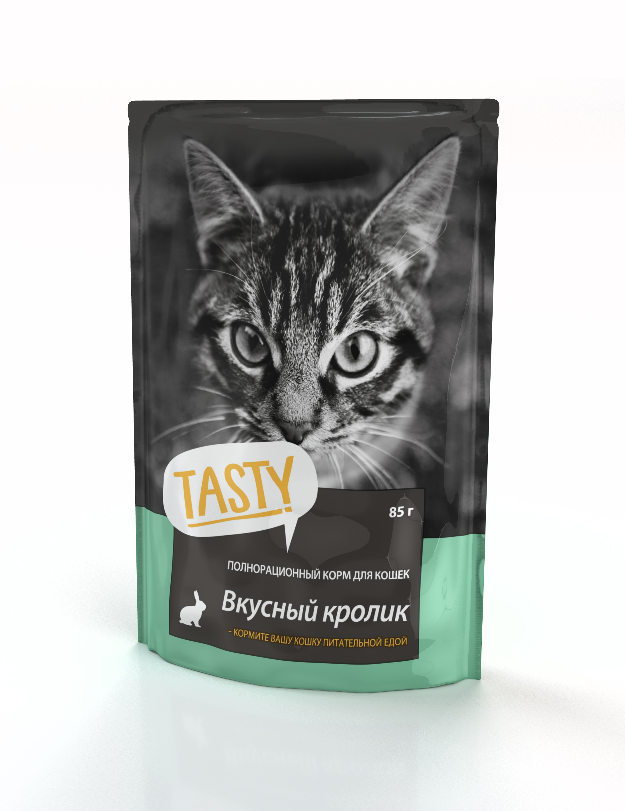 фото Влажный корм для кошек tasty , кролик в желе, 85г