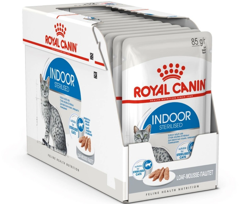 фото Влажный корм для кошек royal canin indoor sterilised , мясо, 12шт, 85г