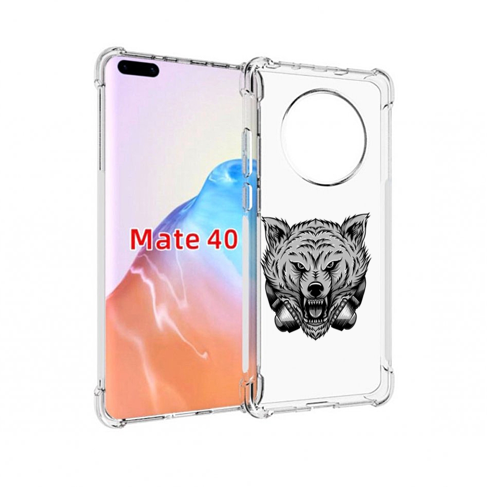 Чехол MyPads Tocco для Huawei Mate 40 Волк-в-наушниках мужской