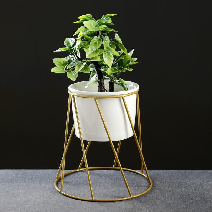 

Цветочный горшок Take It Easy на подставке цилиндр Р00019392 1,5 л белый 1 шт., на подставке цилиндр