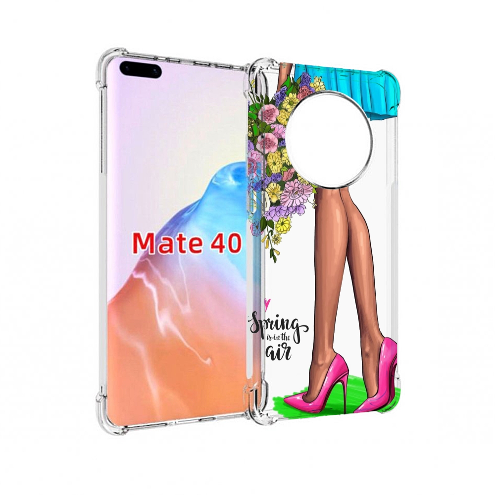 

Чехол MyPads Tocco для Huawei Mate 40 Весна-в-воздухе женский, Прозрачный, Tocco
