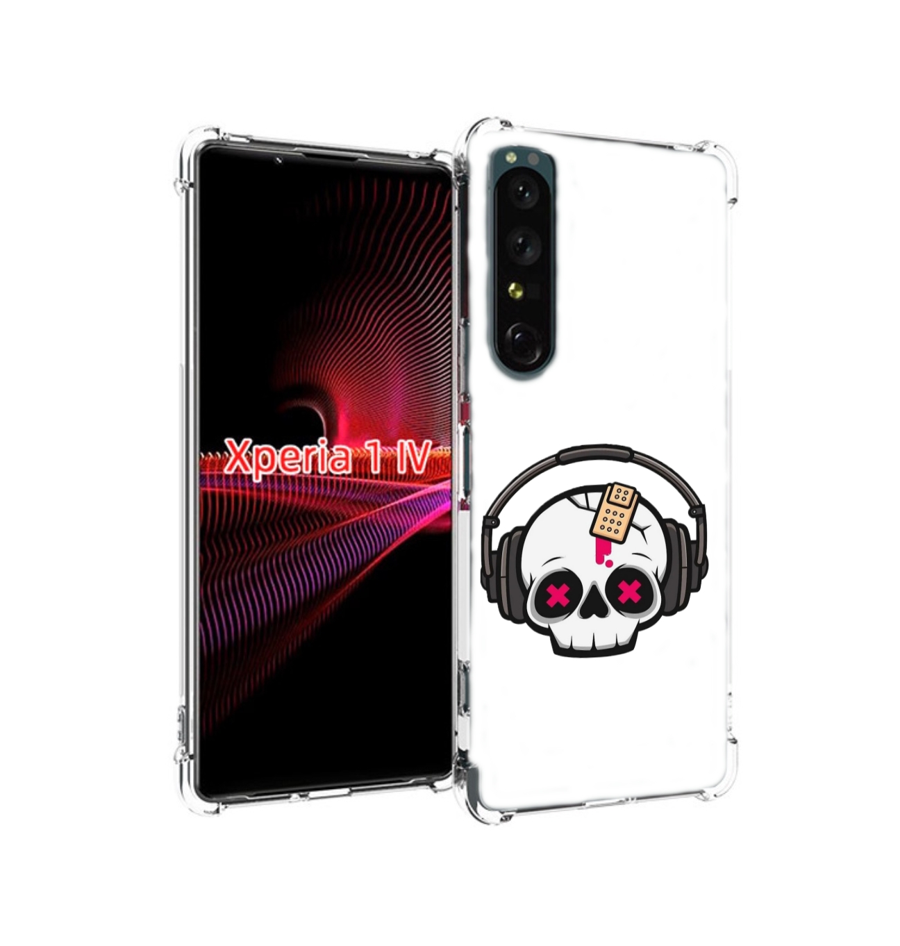 

Чехол накладка MyPads черепок в наушниках для Sony Xperia 1 IV, Прозрачный, Tocco