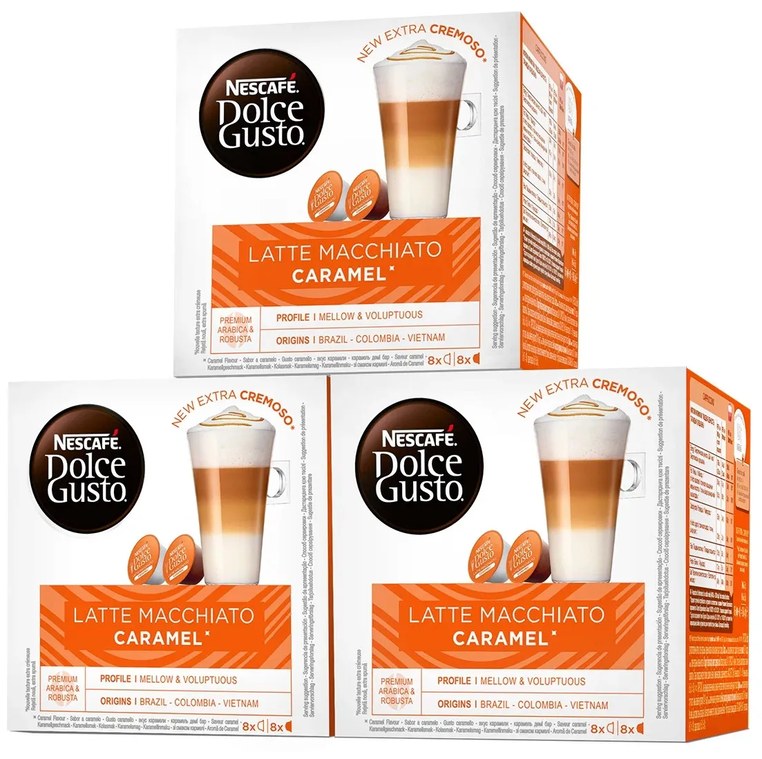 фото Кофе в капсулах nescafe dolce gusto latte macchiato caramel 16 капсул* 3шт