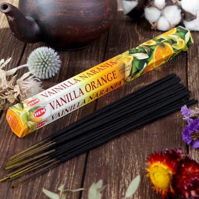 

Благовония "HEM Vanilla Orange" (Ваниль Апельсин), шестигранник, 20 палочек