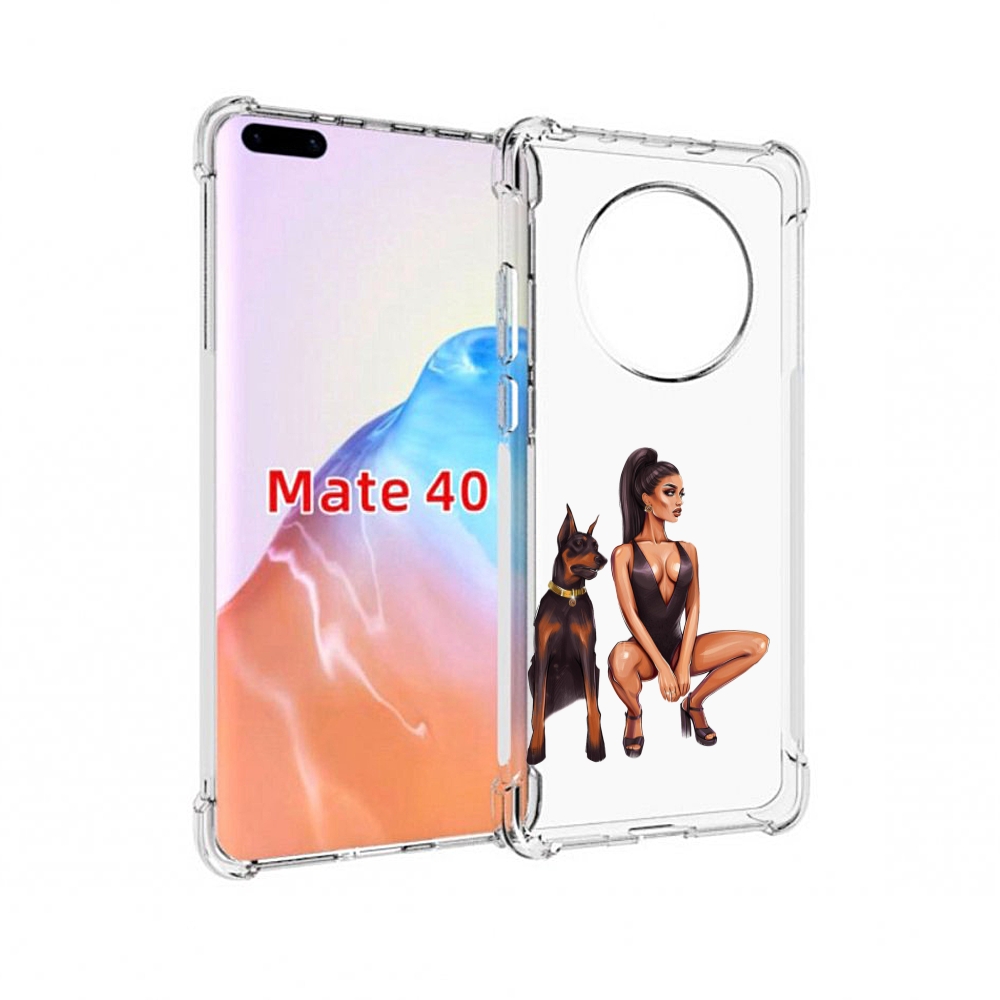 

Чехол MyPads Tocco для Huawei Mate 40 Борзая-девушка, Прозрачный, Tocco