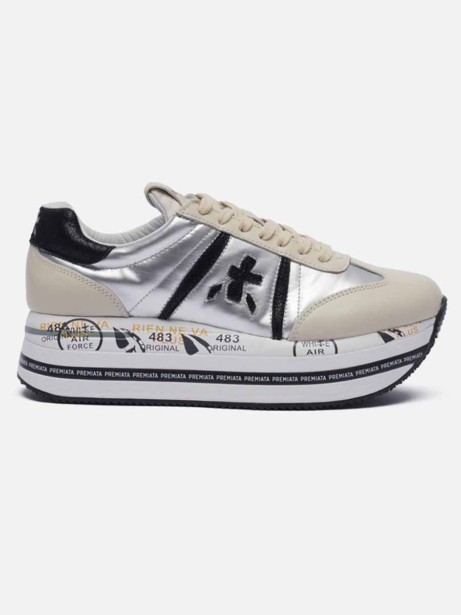 

Кроссовки женские Premiata Beth 6013 серебристые 39 EU, Beth 6013