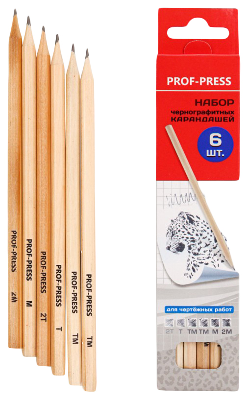 

Карандаши чернографитные Prof-Press 6 шт