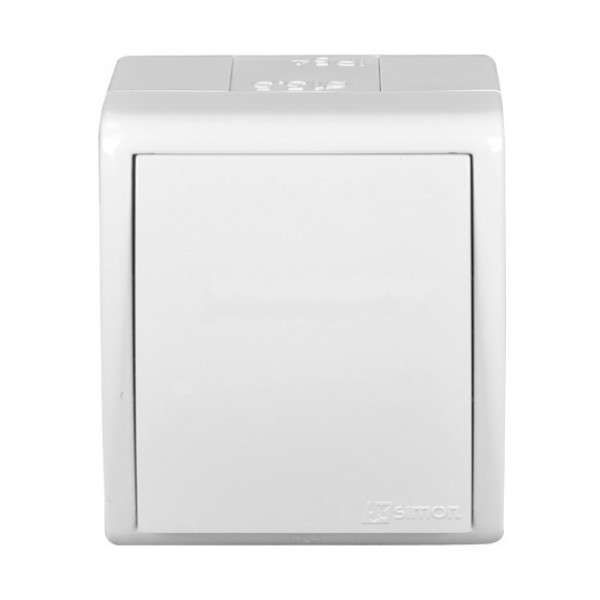 

Выключатель 1-кл. ОП Simon 15 Aqua 10А IP54 винт. зажим бел. Simon 1594101-030, Белый