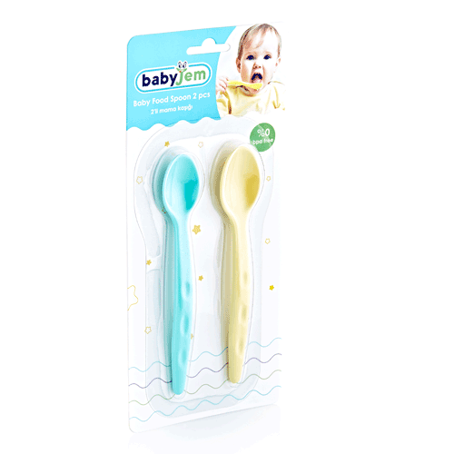 Набор детских ложек BabyJem Blue-Yellow 494 набор из 2 универсальных блокировок babyjem для дверей и шкафов 059
