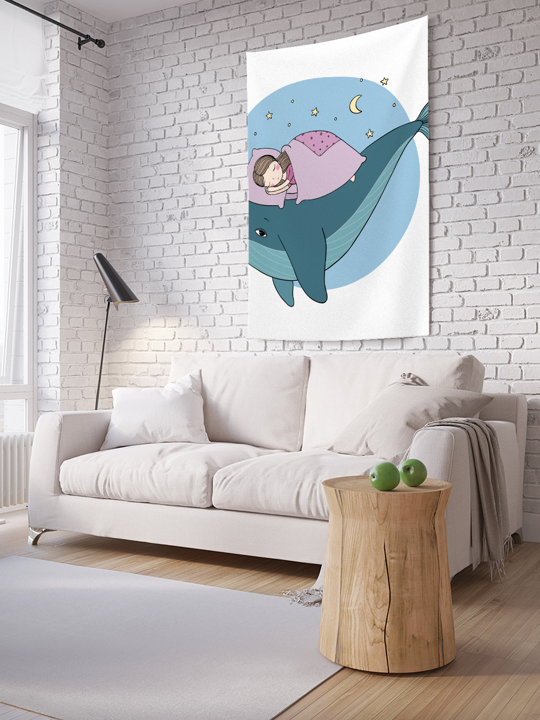 

Вертикальное фотопанно на стену JoyArty Девочка с китом 150x200 см, Девочка с китом