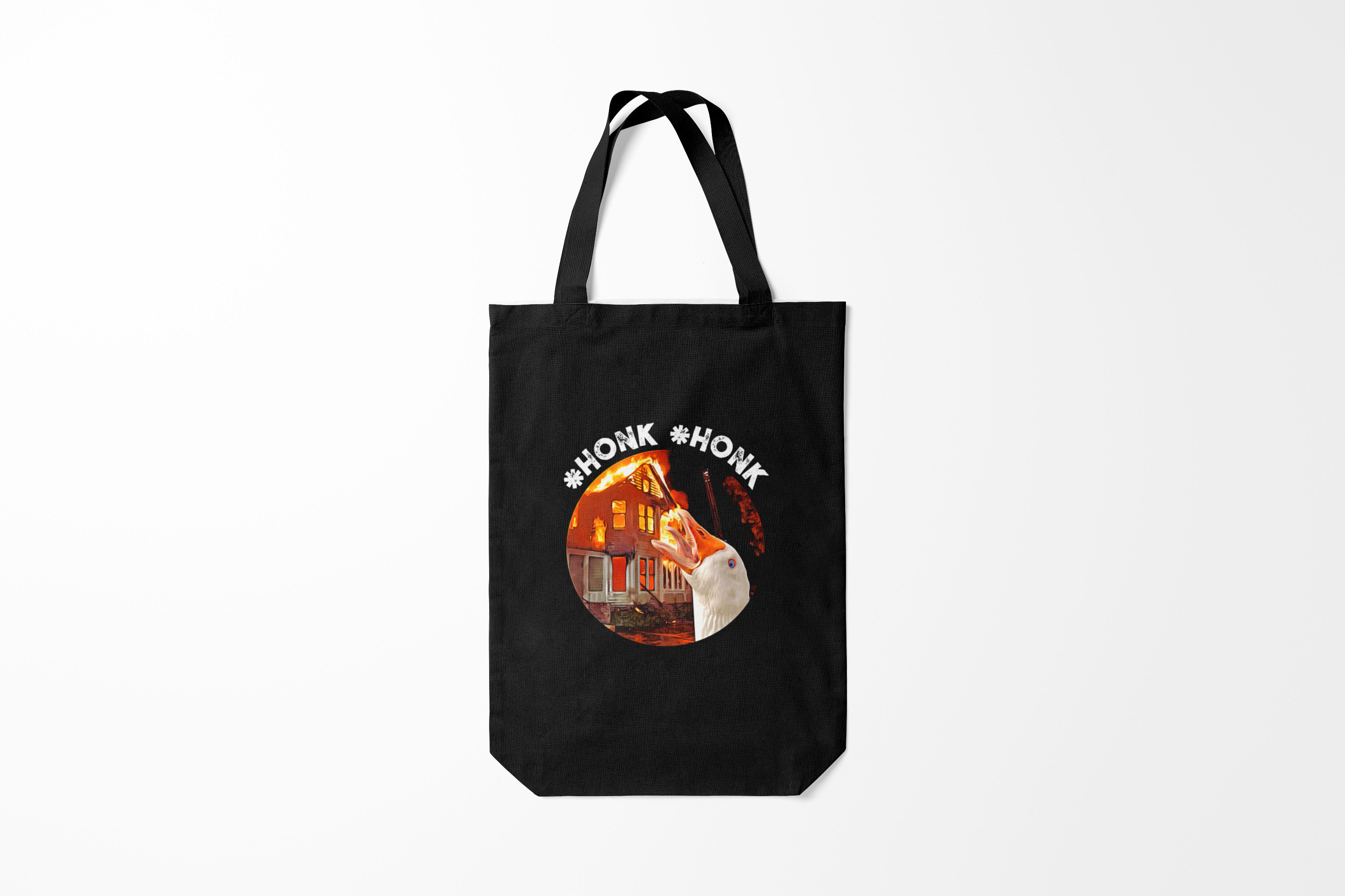 

Сумка шoппер унисекс Burnettie Untitled Goose Game Honk I am, черный, Untitled Goose Game Honk I am
