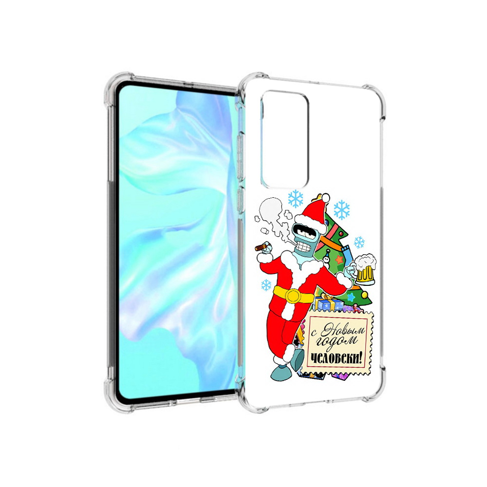 

Чехол MyPads Tocco для Huawei P40 С новым годом человеки, Прозрачный, Tocco