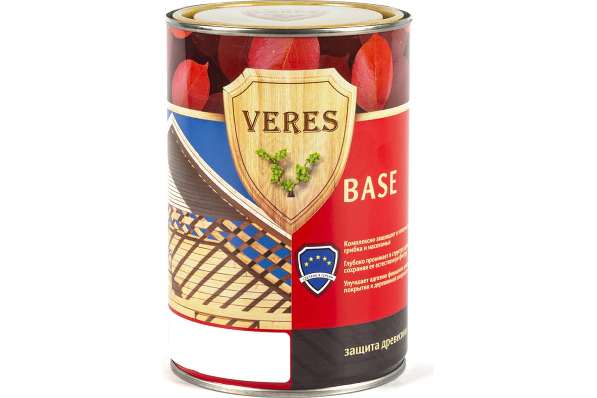 

Грунт-антисептик VERES Base 0,9 л, Прозрачный