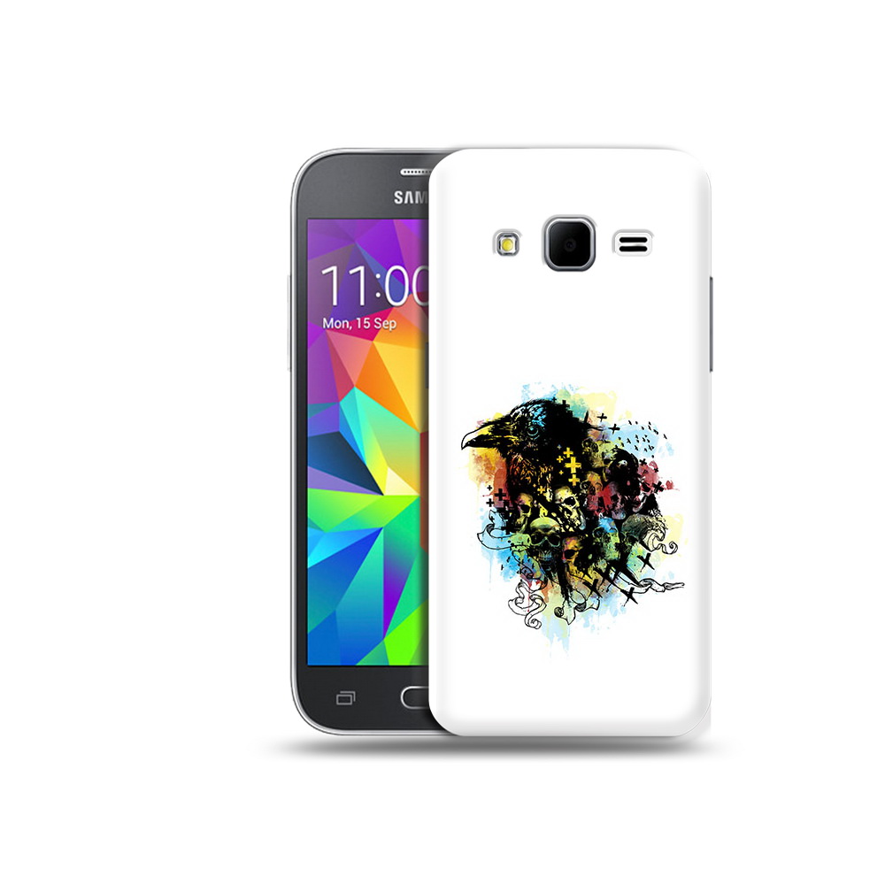 

Чехол MyPads Tocco для Samsung Galaxy Core Prime ворон и черепа (PT11933.566.273), Прозрачный, Tocco