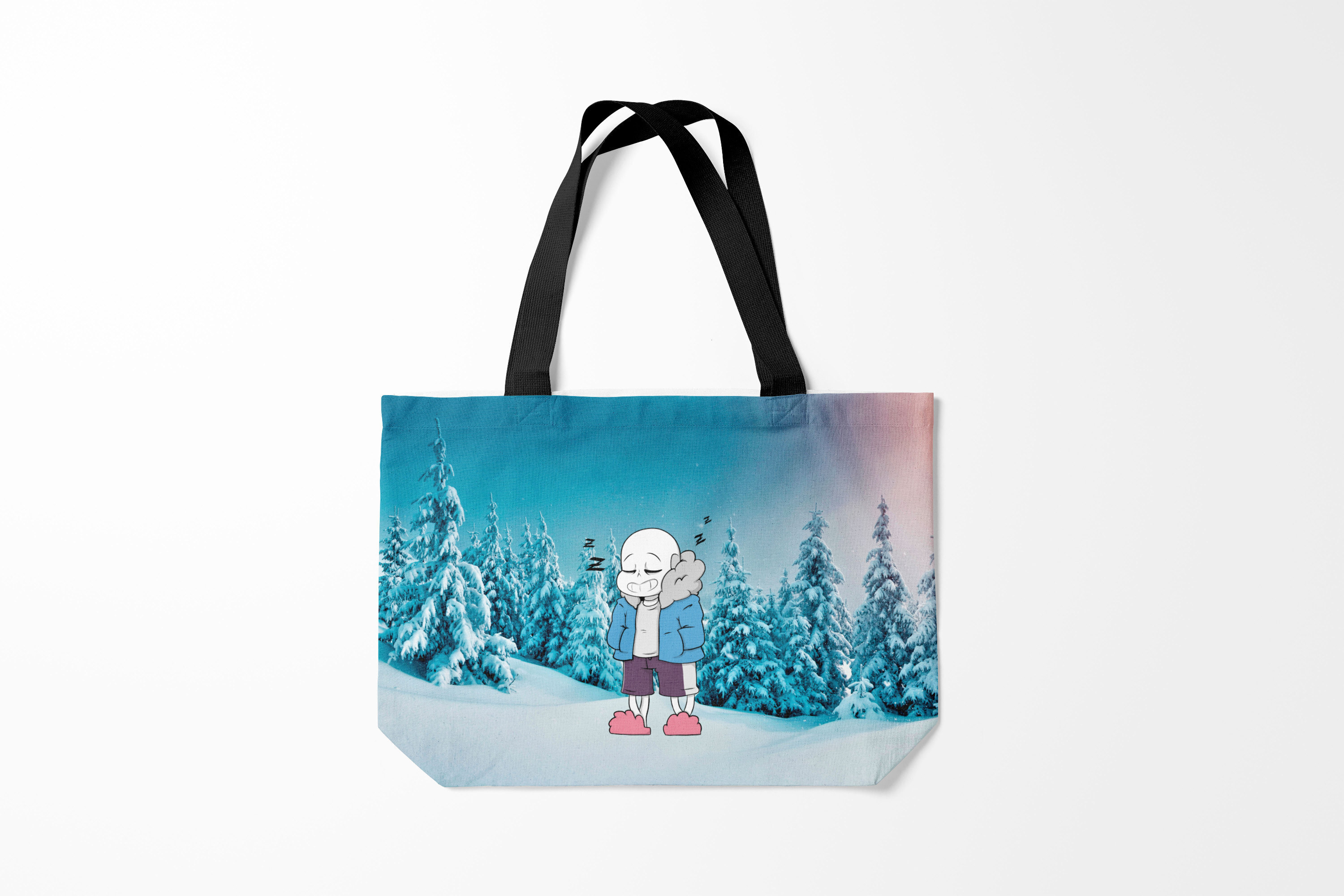 

Сумка шoппер унисекс Burnettie Undertale Sans Winter, голубой, Undertale Sans Winter