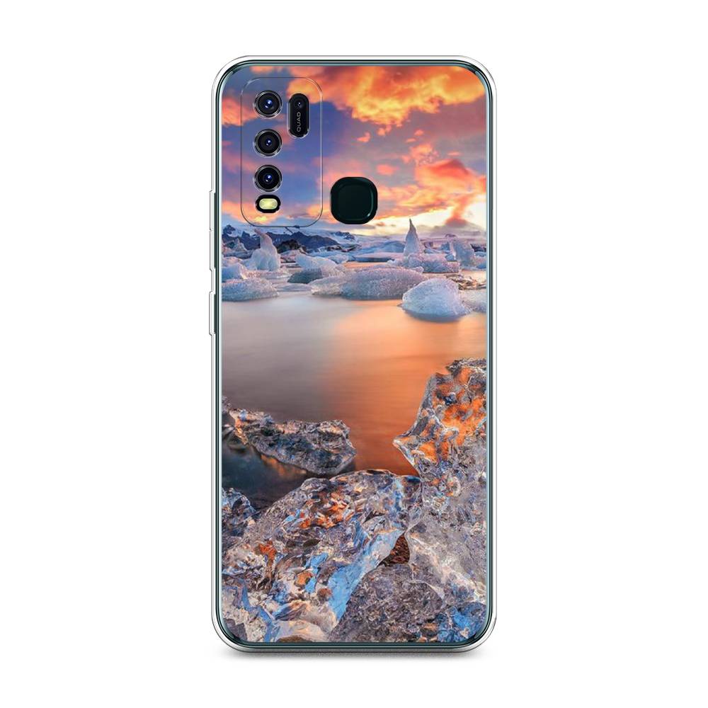

Чехол на Vivo Y30 "Ледники", Синий;оранжевый, 262650-2
