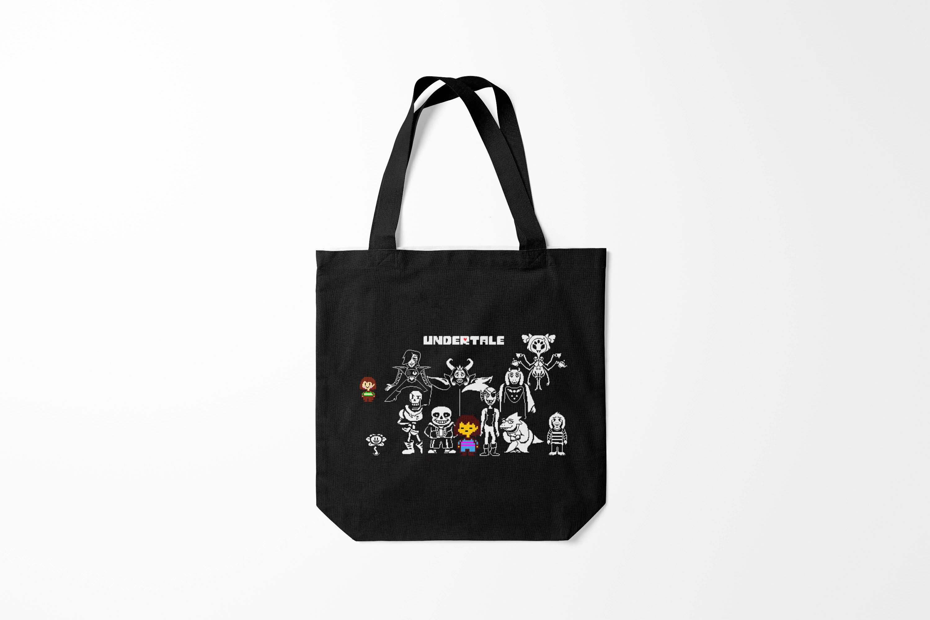

Сумка шoппер унисекс Burnettie Undertale frisk and frends, черный, Undertale frisk and frends