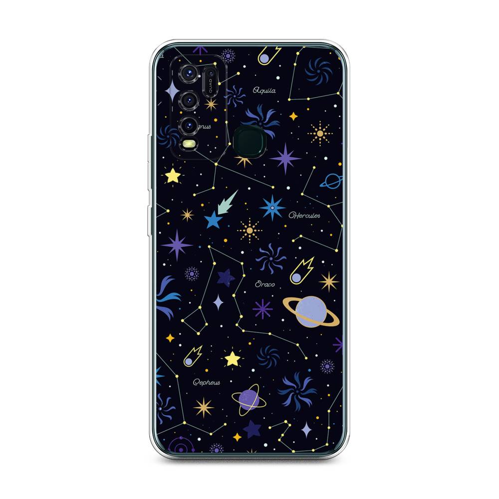 

Чехол на Vivo Y30 "Цветной космос", Желтый, 262650-2