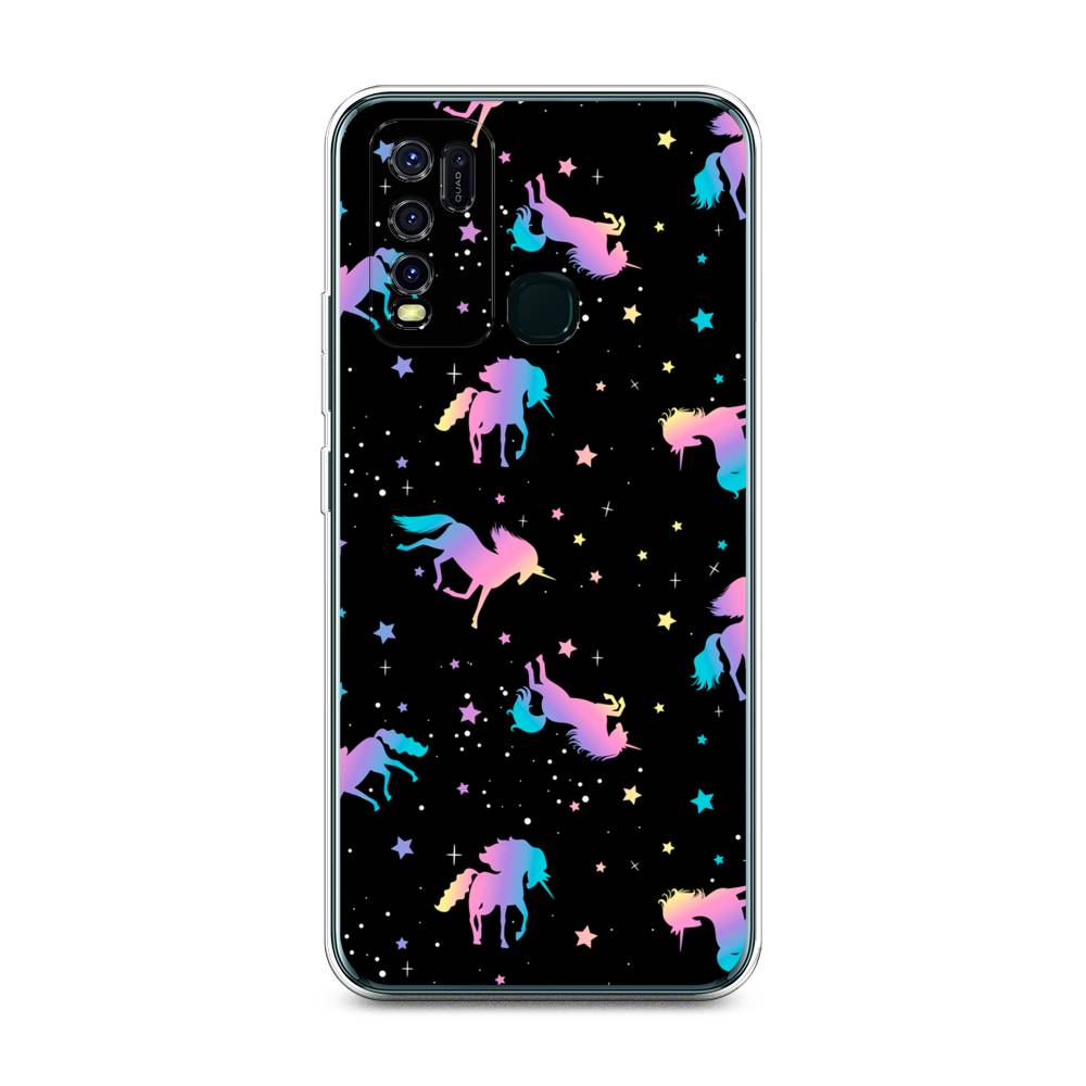 

Чехол на Vivo Y30 "Единороги градиент", Черный;розовый;голубой, 262650-1