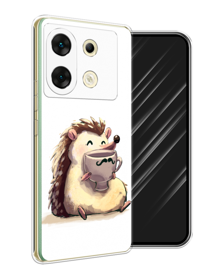 

Чехол Awog на Infinix Zero 30 5G "Еж кофеман", Белый;коричневый;бежевый, 3104950-1