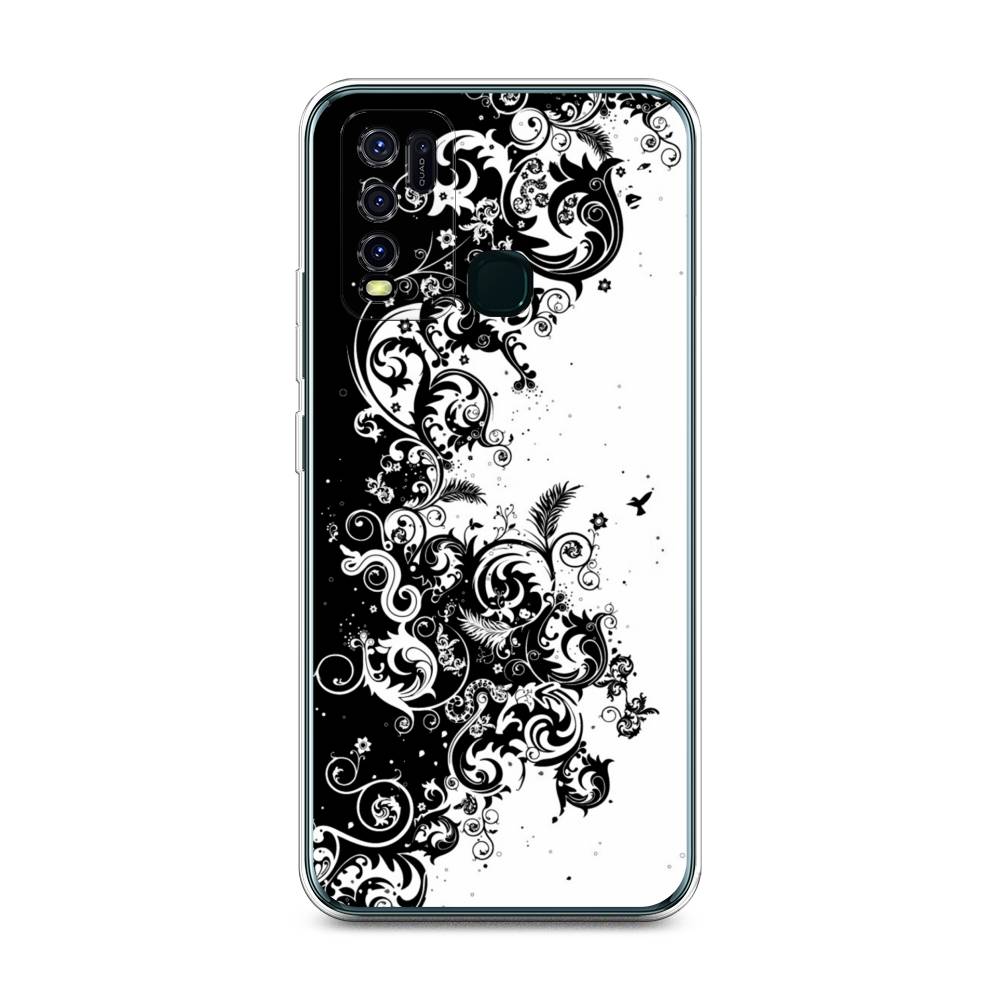 

Чехол на Vivo Y30 "Черно белый узор", Белый;черный;серый, 262650-3