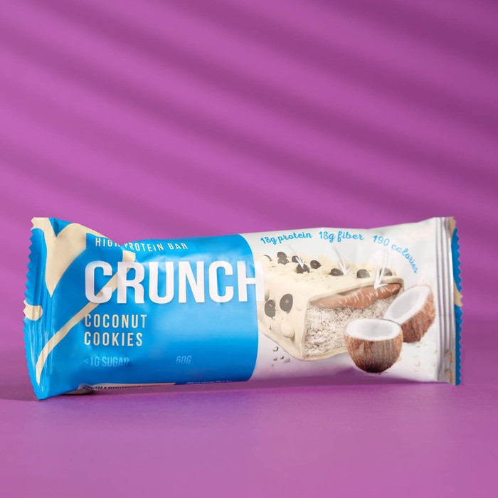 

Booty bar Протеиновый батончик Crunch Bar «Кокосовое печенье» спортивное питание, 60 г, Протеиновый батончик Crunch Bar «Кокосовое печенье» спортивное питание, 60 г