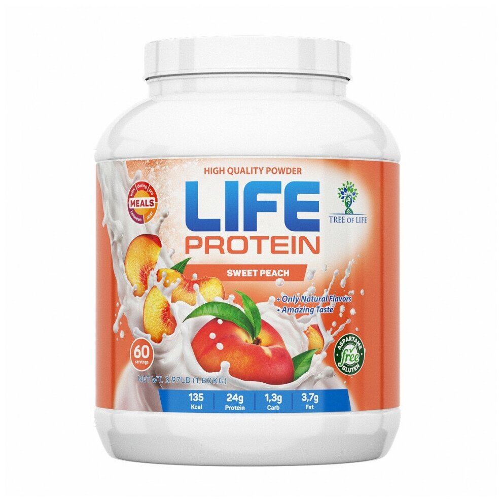 фото Протеин tree of life life protein 1800 г sweet peach