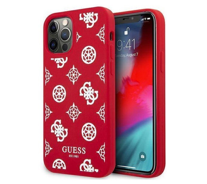 фото Чехол cg mobile guess liquid silicone peony iphone 12 pro max красный