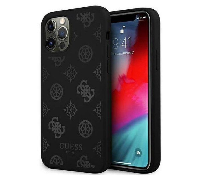 фото Чехол cg mobile guess liquid silicone peony iphone 12 pro max черный