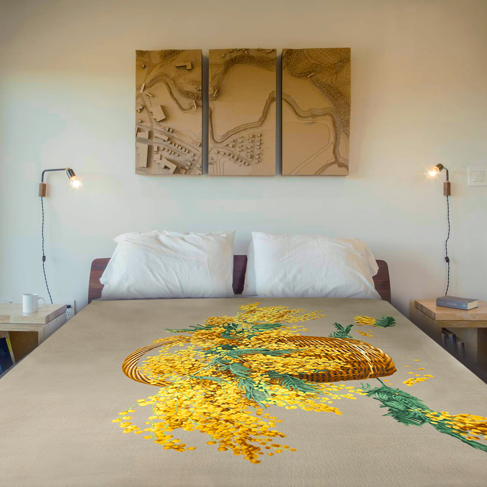 Покрывало (плед) флис «МИМОЗА» 130x170 см