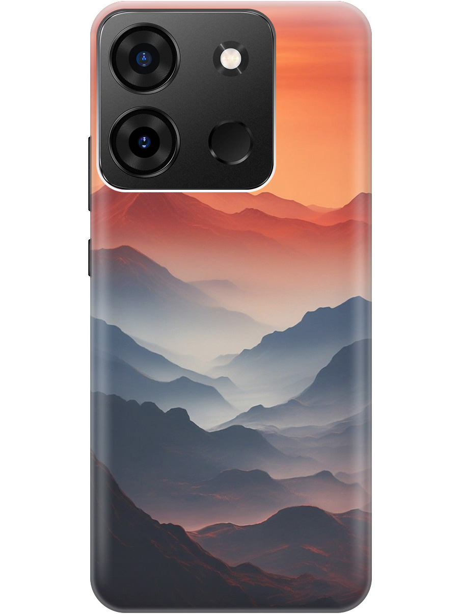 

Силиконовый чехол на Infinix Smart 7 Plus с принтом "Луна над горами", Прозрачный;оранжевый;черный, 773941910