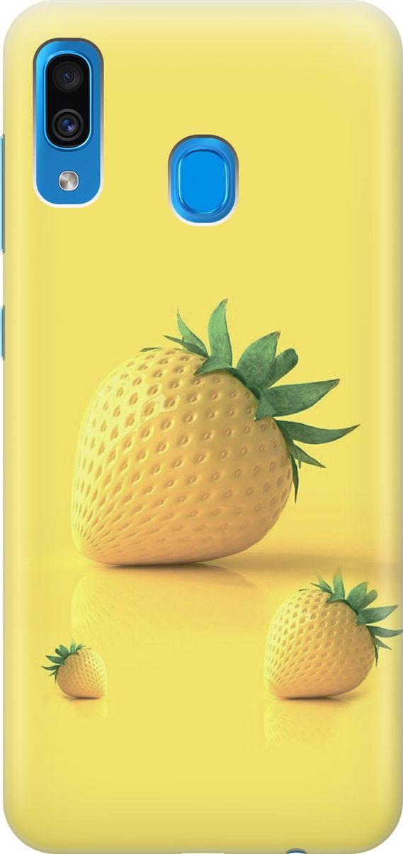 

Чехол на Samsung Galaxy A20/A30 с принтом "Желтая клубника", Черный, 7064