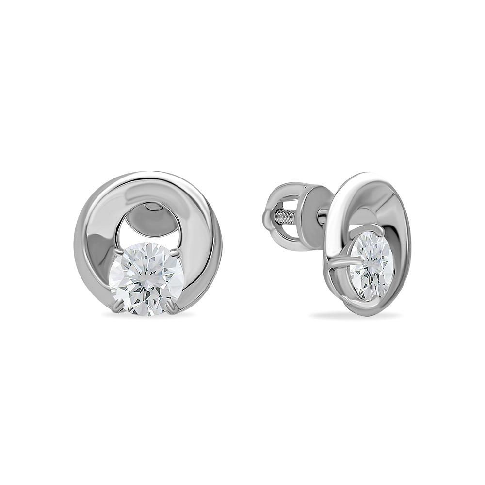 

Серьги пусеты из серебра 585Gold 702008124, фианит, 702008124
