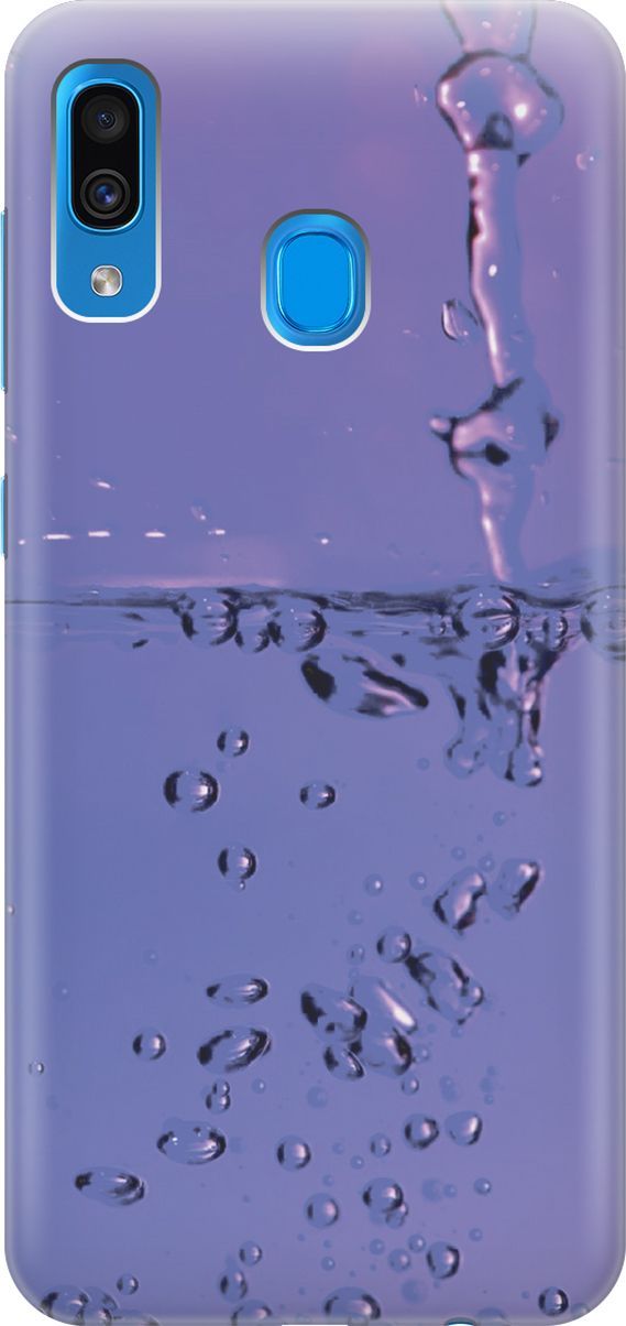 

Чехол на Samsung Galaxy A20/A30 с принтом "Капли на сиреневом", Синий;фиолетовый, 7062
