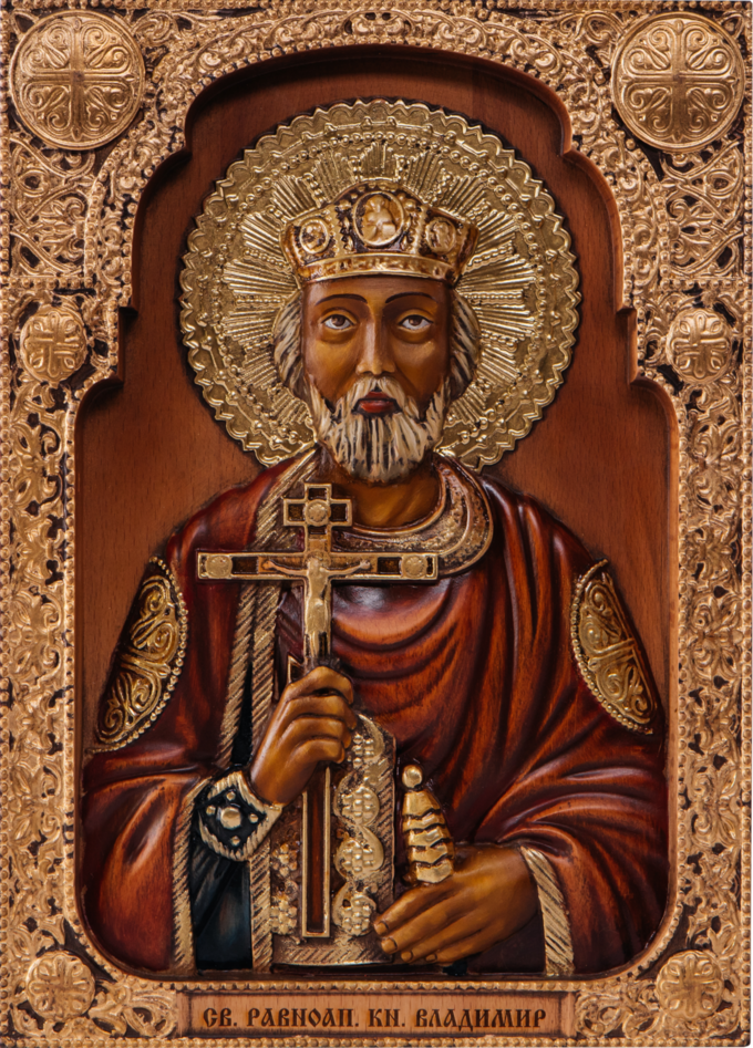 Резная икона Князь Владимир