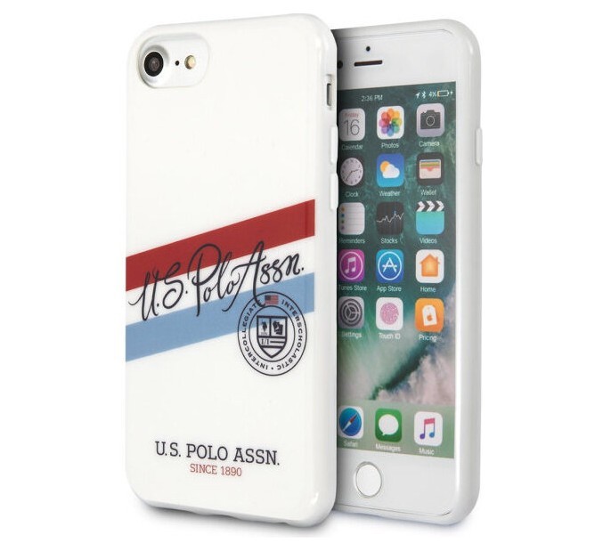 фото Чехол cg mobile u.s. polo assn. tricolor script logo iphone se 2020/8/7 белый