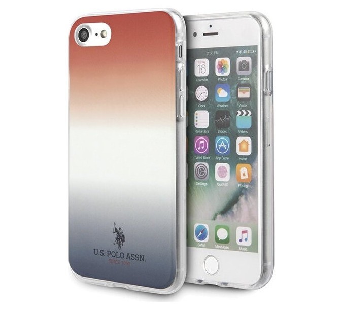 фото Чехол cg mobile u.s. polo assn. gradient small horse iphone se 2020/8/7 синий/красный