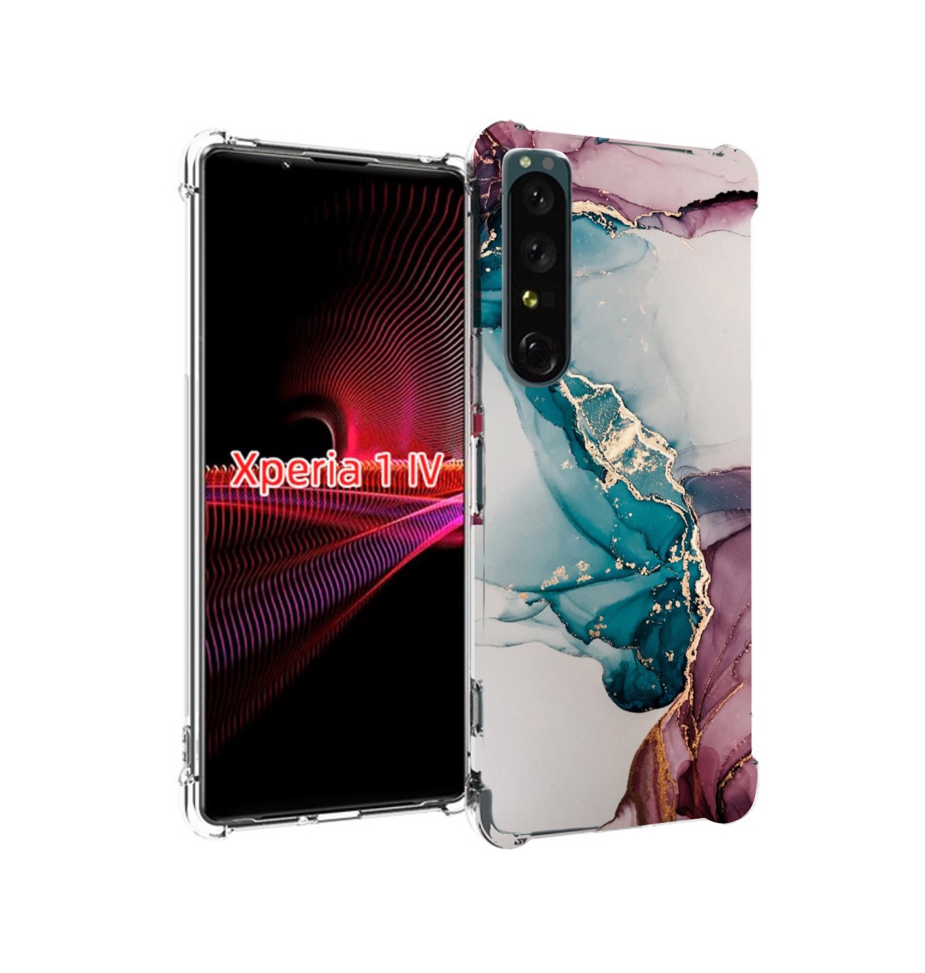 

Чехол накладка MyPads фиолетовый синий краски для Sony Xperia 1 IV, Прозрачный, Tocco